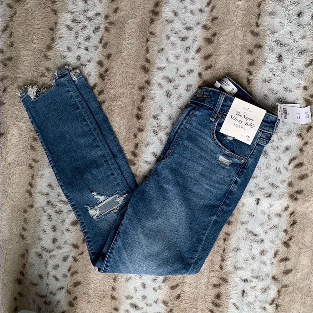 Abercrombie & Fitch Blue Skinny Jeans with Distressed Details - Picture 5 of 5